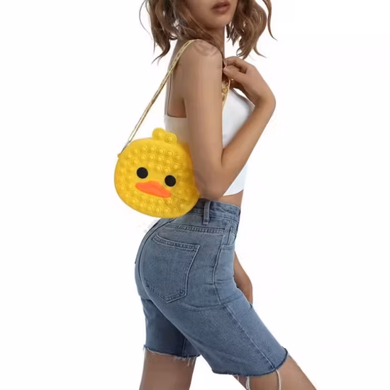 Stess Relief Apple Pop Push Bubble Fidget Bolso de hombro Apple Pop It Bolso de hombro con correas